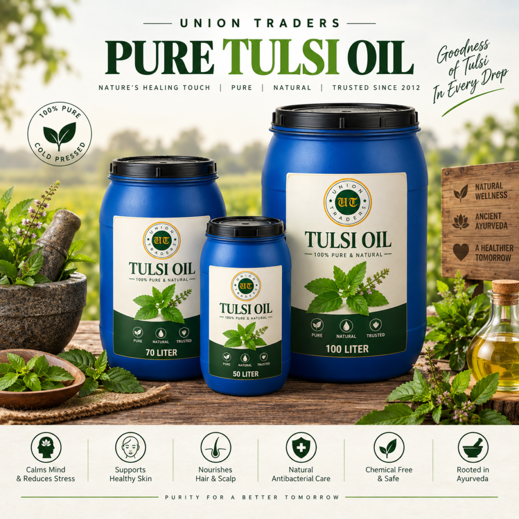 Union Traders Pure Tulsi Oil | 100% Natural Cold-Pressed Ayurvedic Oil