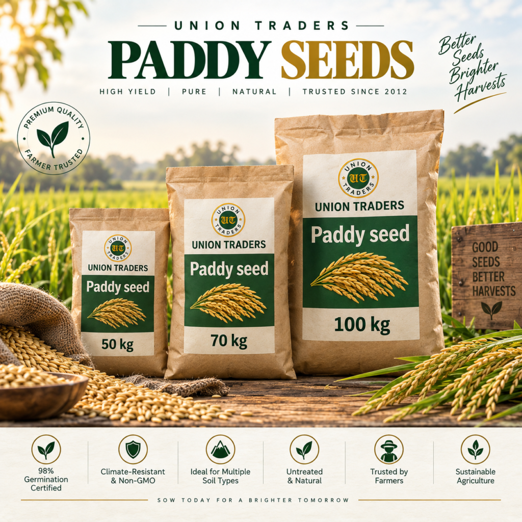 Union Traders Paddy Seed | High Germination Quality Paddy Seeds | Non-GMO